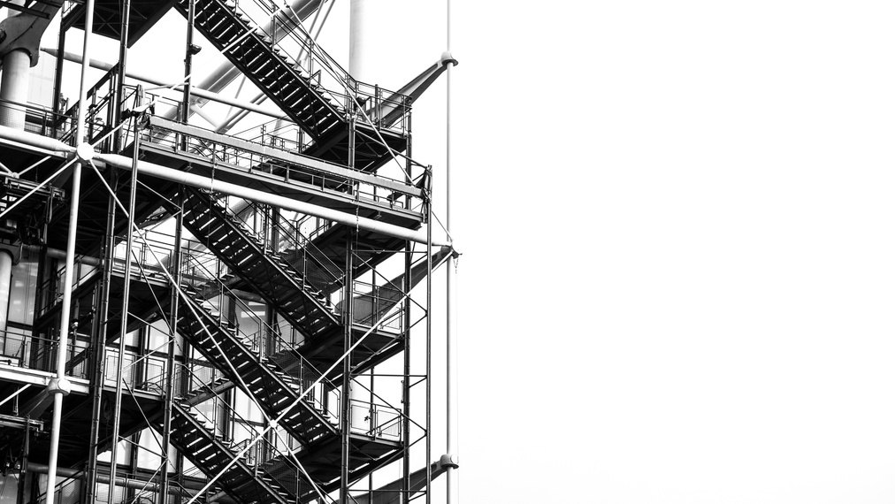 Industrial scaffolding and access stairs